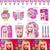 Urodzinowa Imprezowa Zastawa i Aksesoria Duży Komplet Różowe - Barbie