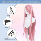 Peruka Anime Manga Różowe Włosy Fryzura Cosplay z Mangi Uniwersalna