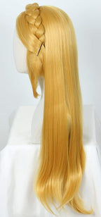 Peruka Długie Proste Włosy Blond Baśniowy Cosplay Anime Strój Elfa z Uszami