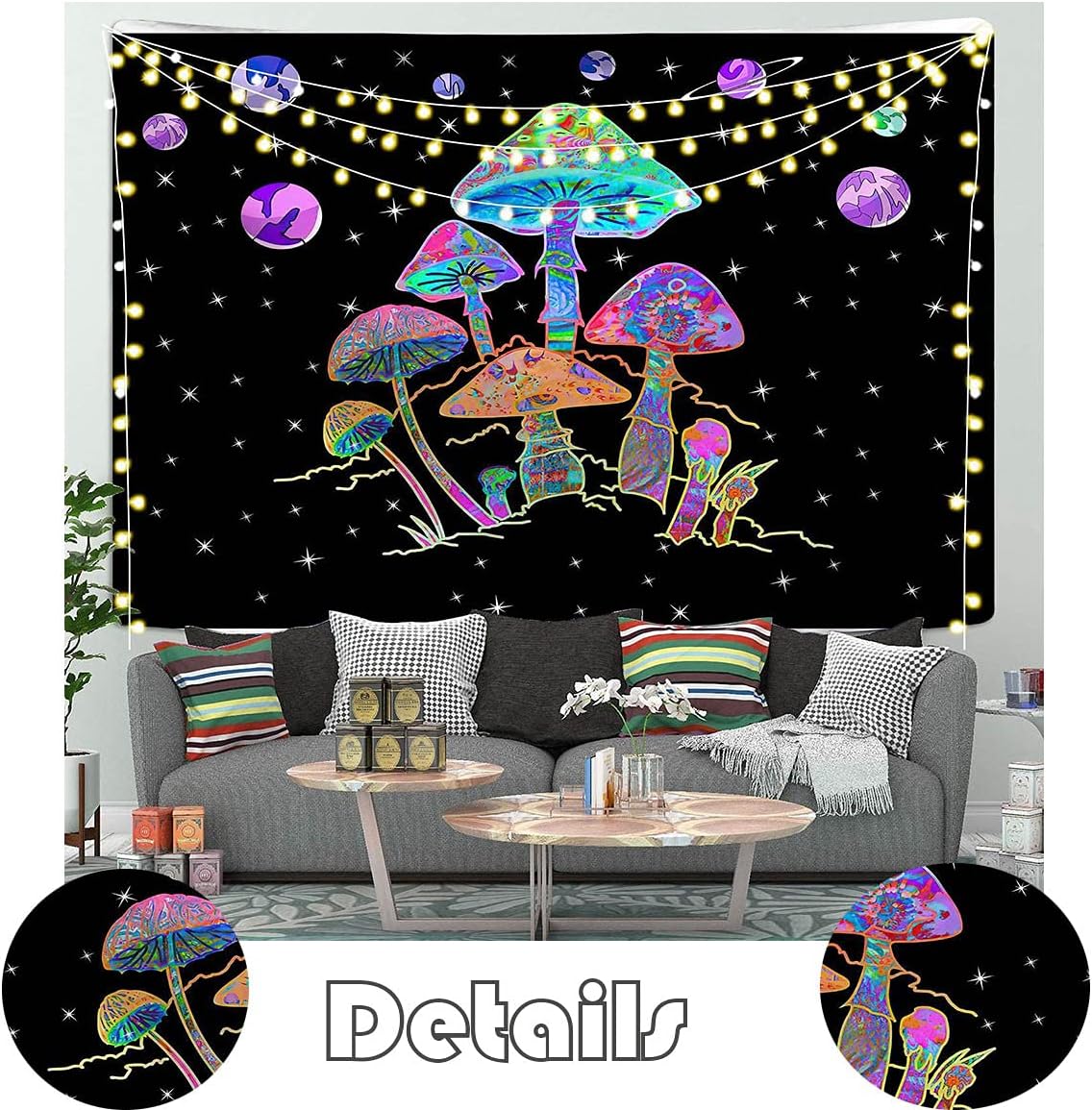 Gobelin na ścianę Tkanina naścienna Tapestry - Psychodeliczny, Grzybki
