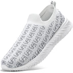 Damskie Sneakersy Ultra Lekkie Sportowe Miękkie Skarpety Wsuwane - Białe