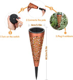 Bonsery Lampki Solarne Ażurowe Wbijane LED Lampa Solarna Komplet 6 Sztuk