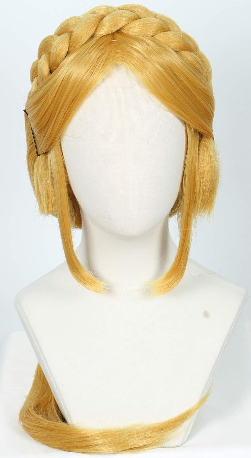 Peruka Długie Proste Włosy Blond Baśniowy Cosplay Anime Strój Elfa z Uszami