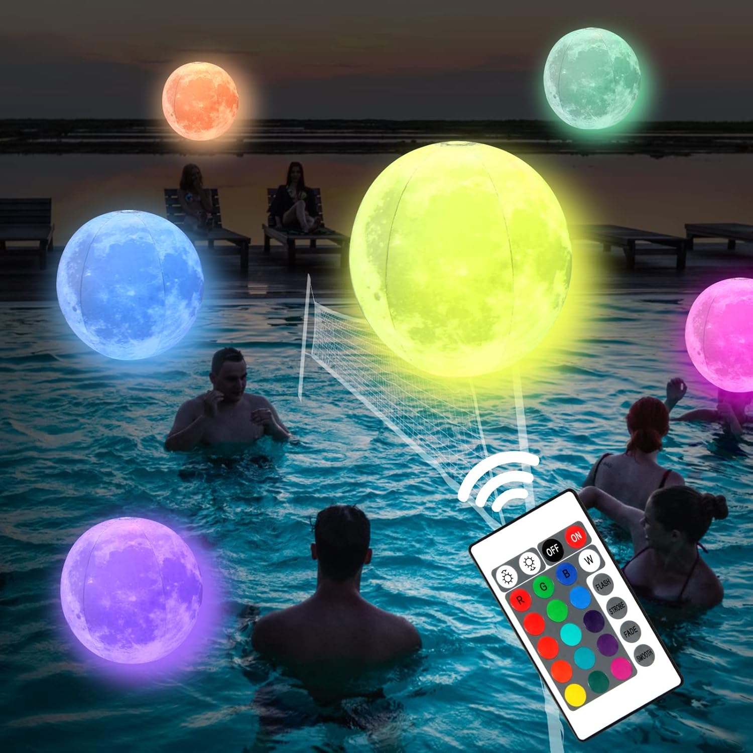 Piłka Plażowa Basenowa Świecąca LED 16 Kolorów Na Plażę Basen do Ogrodu
