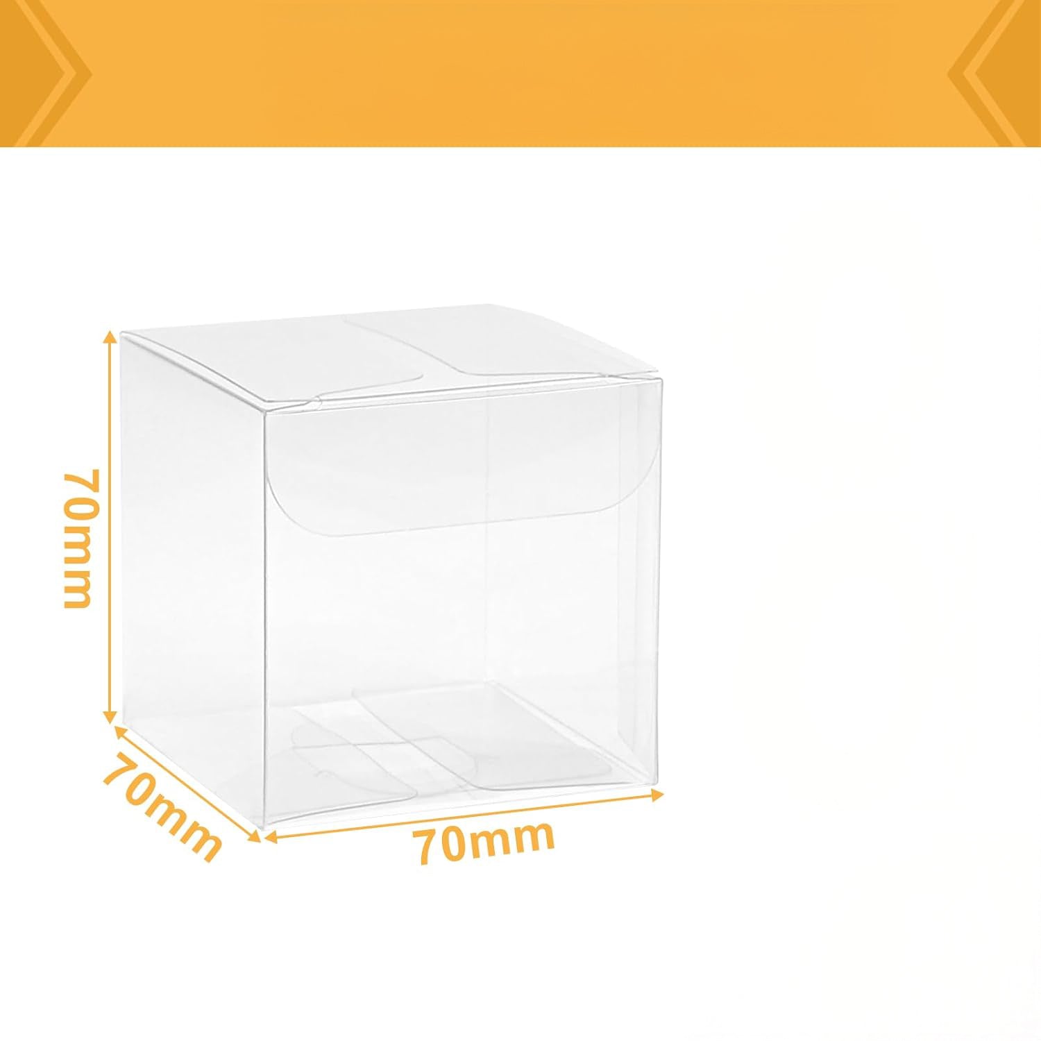 Przezroczyste pudełka PET 7x7 cm składane opakowania na prezenty upominki 10szt Drugie zdjęcie produktu