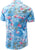 Hawajska Koszula Męska Letni Wzór Niebieska - Kwiaty, Flamingi