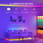 32m 2x16m Taśma LED RF RGB Wielokolorowa Sterowana Pilotem do Cięcia
