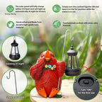 Lampka Solarna Figurka Do Ogrodu LED i Baterią Solarną Ptak ze Świecącą Latarnią