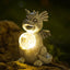 Lampka Solarna Figurka Do Ogrodu LED i Baterią Solarną Smok ze Świecącą Szklaną Kulą