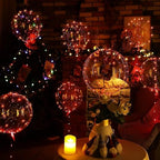 Balony transparentne LED czerwone 10 szt. dekoracja romantyczna bobo