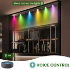 Inteligentne Lampki LED RGB WiFi 15x Podszafkowe Sterowane Aplikacją z Pilotem Smart Home