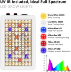 Lampa LED UV IR do Uprawy Roślin Sadzonek Ziół Panel Grow Light 1000W  do Szklarni Namiotu