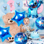 Zestaw Balonów Foliowych Urodzinowych Balony Imprezowe Stitch Komplet 14 Balonów