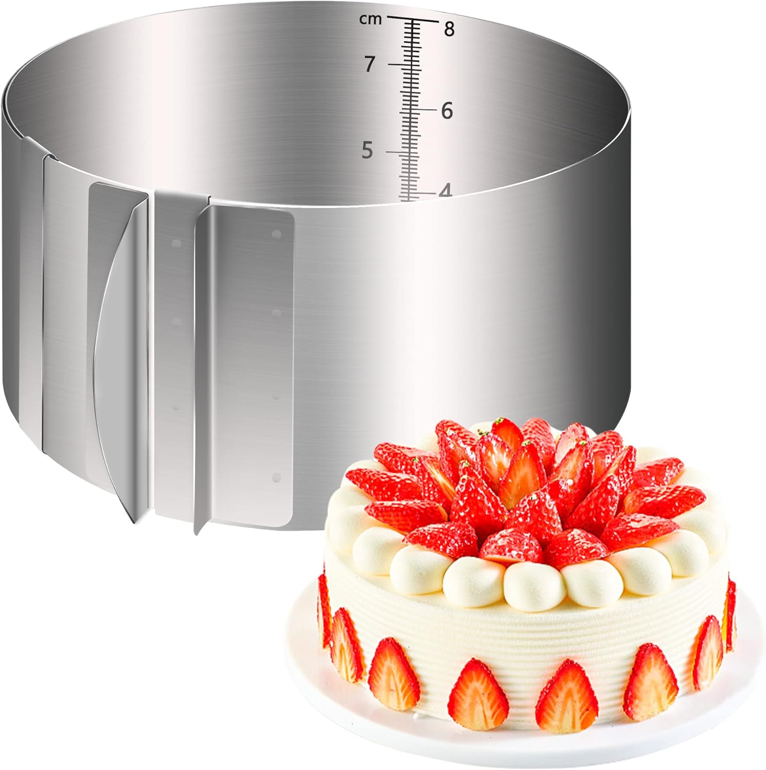 Rant do Tortu Ciasta Pieczenia Ogrągła Forma 15cm Regulowany 15-30cm Tortownica z regulacją Główne zdjęcie produktu
