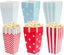 Pudełka na Popcorn Amerykańskie Mini Opakowania 30 szt Czerwone Niebieski w paski