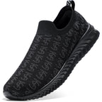 Damskie Sneakersy Ultra Lekkie Sportowe Miękkie Skarpety Wsuwane - Czarne