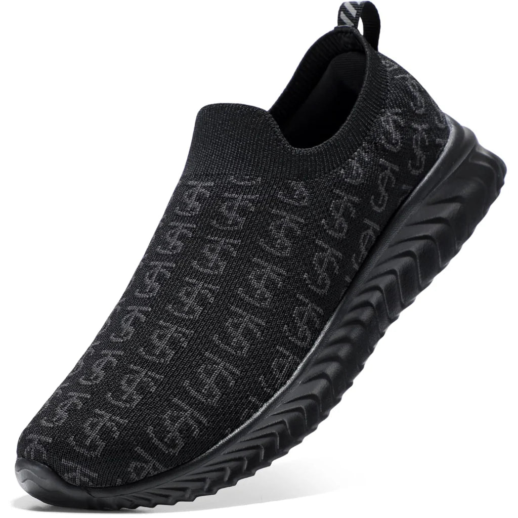 Damskie Sneakersy Ultra Lekkie Sportowe Miękkie Skarpety Wsuwane - Czarne