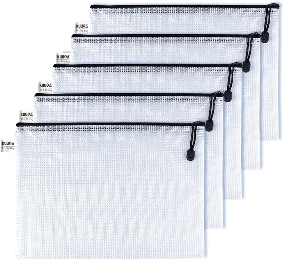 Wodoodporne teczki saszetki na suwak dokumenty A4 czarne Duże 5 sztuk Główne zdjęcie produktu