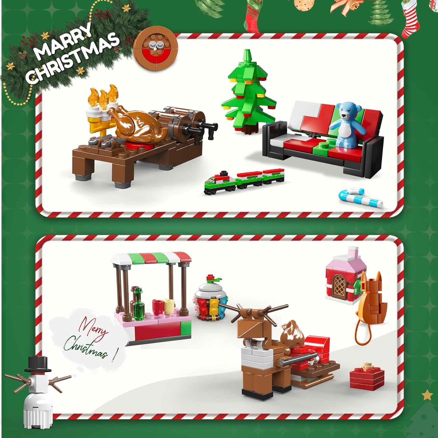 Kalendarz Adwentowy z Klockami Zabawkami dla Dzieci Idealny Prezent na Mikołajki Święta Drugie zdjęcie produktu