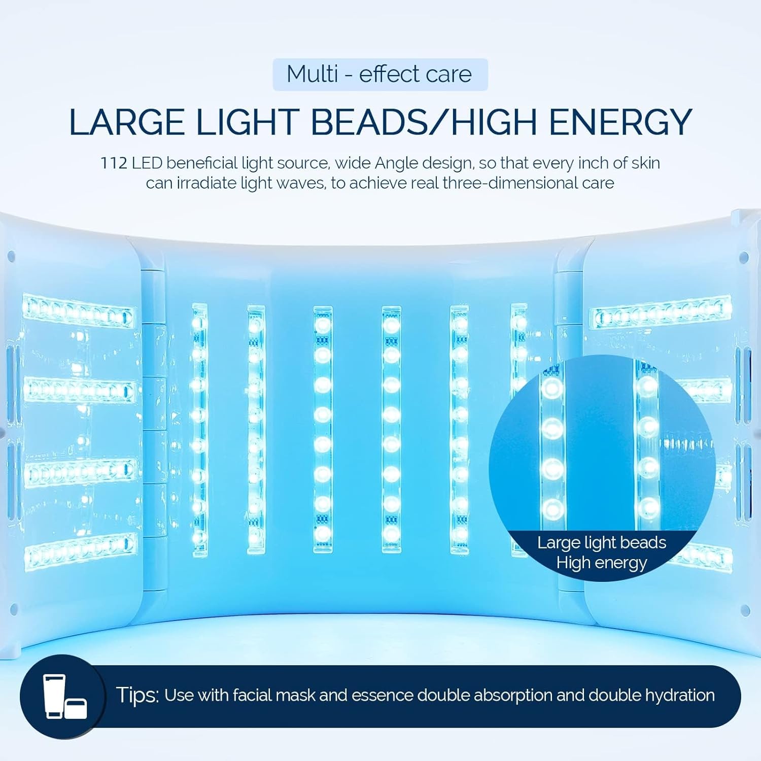 Lampa LED do twarzy do światłoterapii 7 kolorów fotonoterapia skóry Odmładzająca