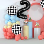 Zestaw Balonów Urodzinowych z Girlandą Pastel Koralowy Niebieski Żółty
