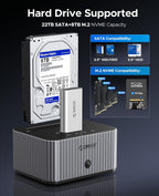 ORICO stacja dokująca M.2 NVMe & 2,5''/3,5'' HDD, klonowanie offline