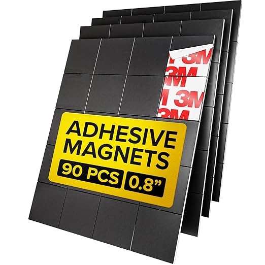 Magnesy Samoprzylepne Kwadratowe 20×20mm Mocne 3M Zestaw 90 szt.