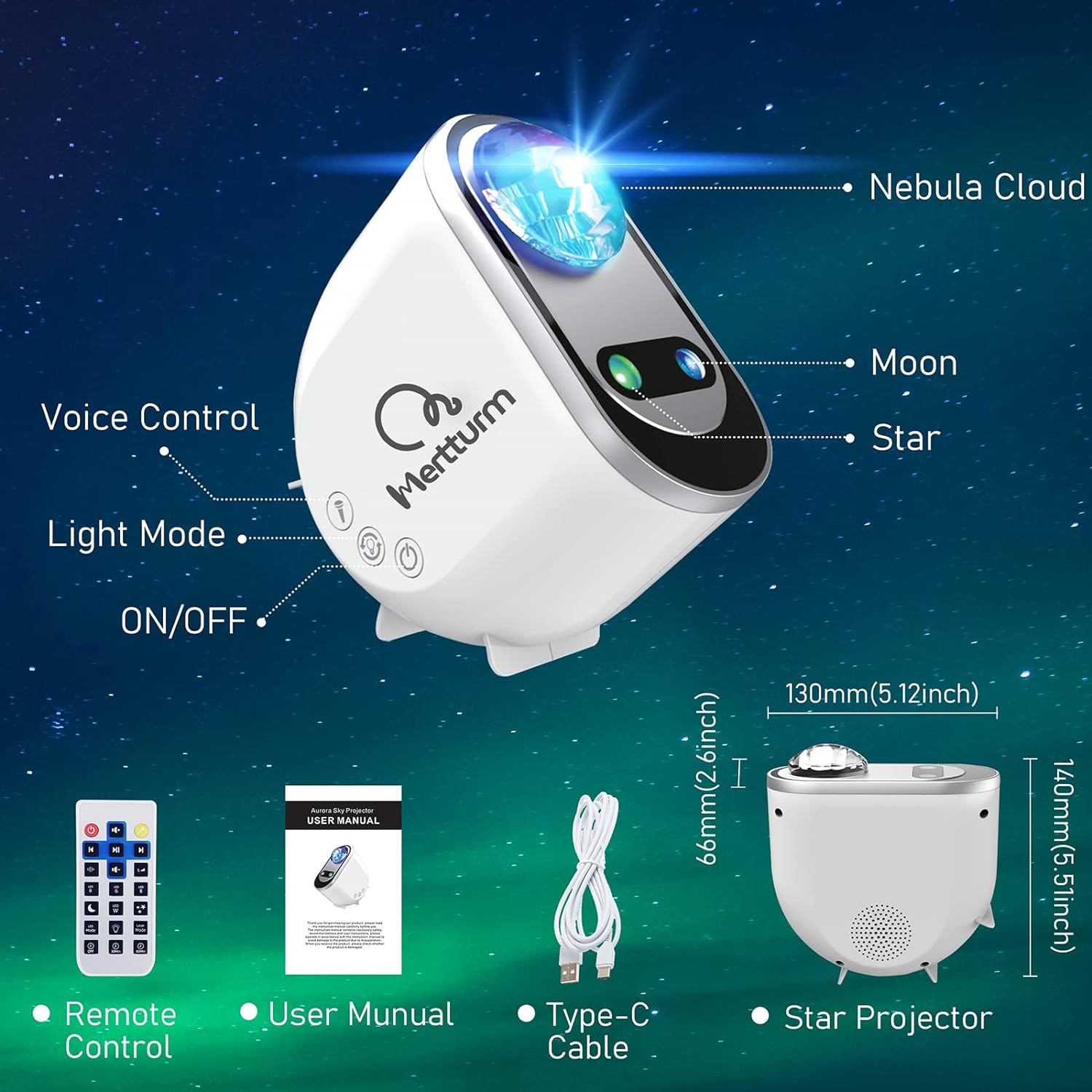 Laserowy Projektor Gwiazd nocnego Nieba Galaktyk Lampka LED Nebula Z Głośnikiem