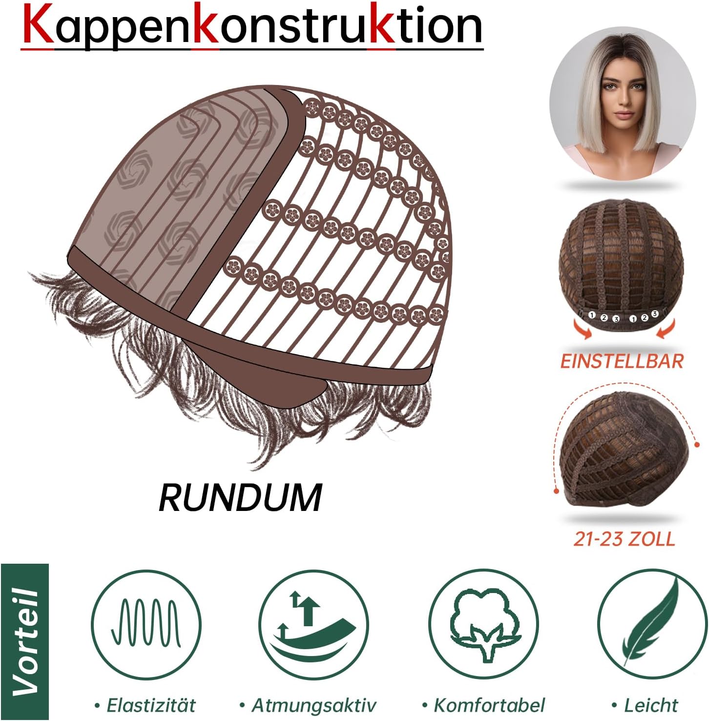 Peruka Krótki Bob Coplay Blond Proste włosy do Ramion Naturalny Wygląd