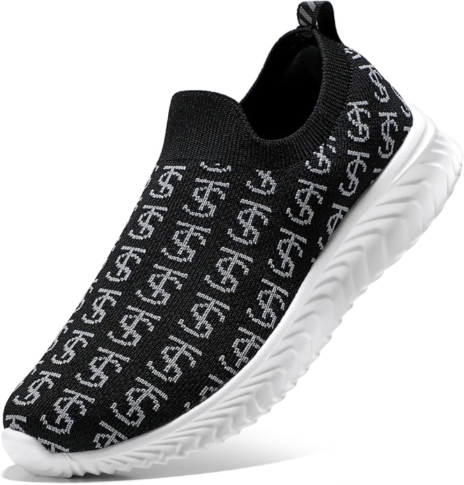 Damskie Sneakersy Lekkie Sportowe Miękkie Wsuwane - Czarne Biała Podeszwa Główne zdjęcie produktu