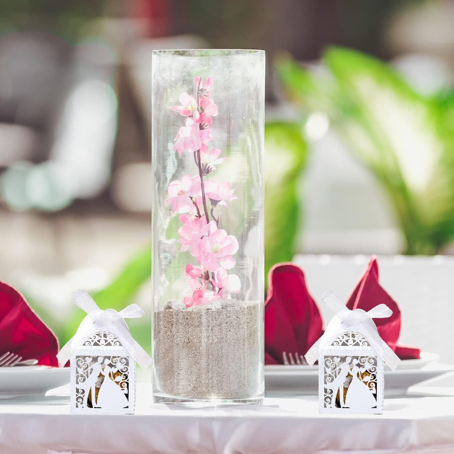 Pudełeczka Ażurowe na Podziękowania dla Gości na Ślub Wesele Młoda Para - 10 szt.