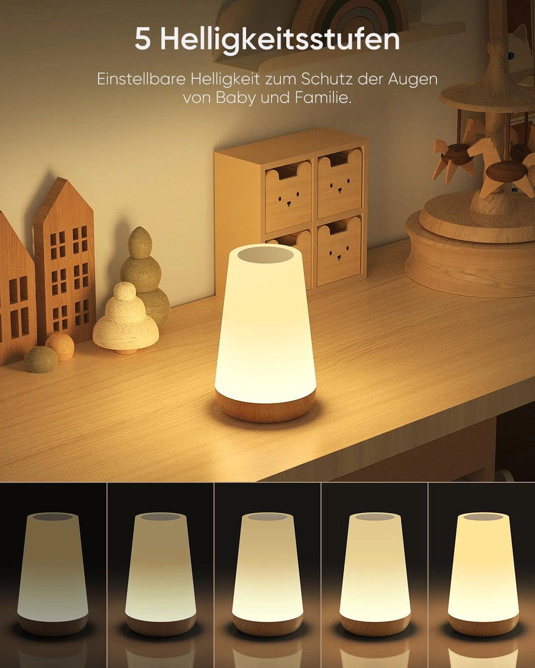 Bonsery Dotykowa Lampka Stołowa LED 13 kolorów 3 Tryby - Bezprzewodowa ZESTAW 2 LAMPEK Drugie zdjęcie produktu