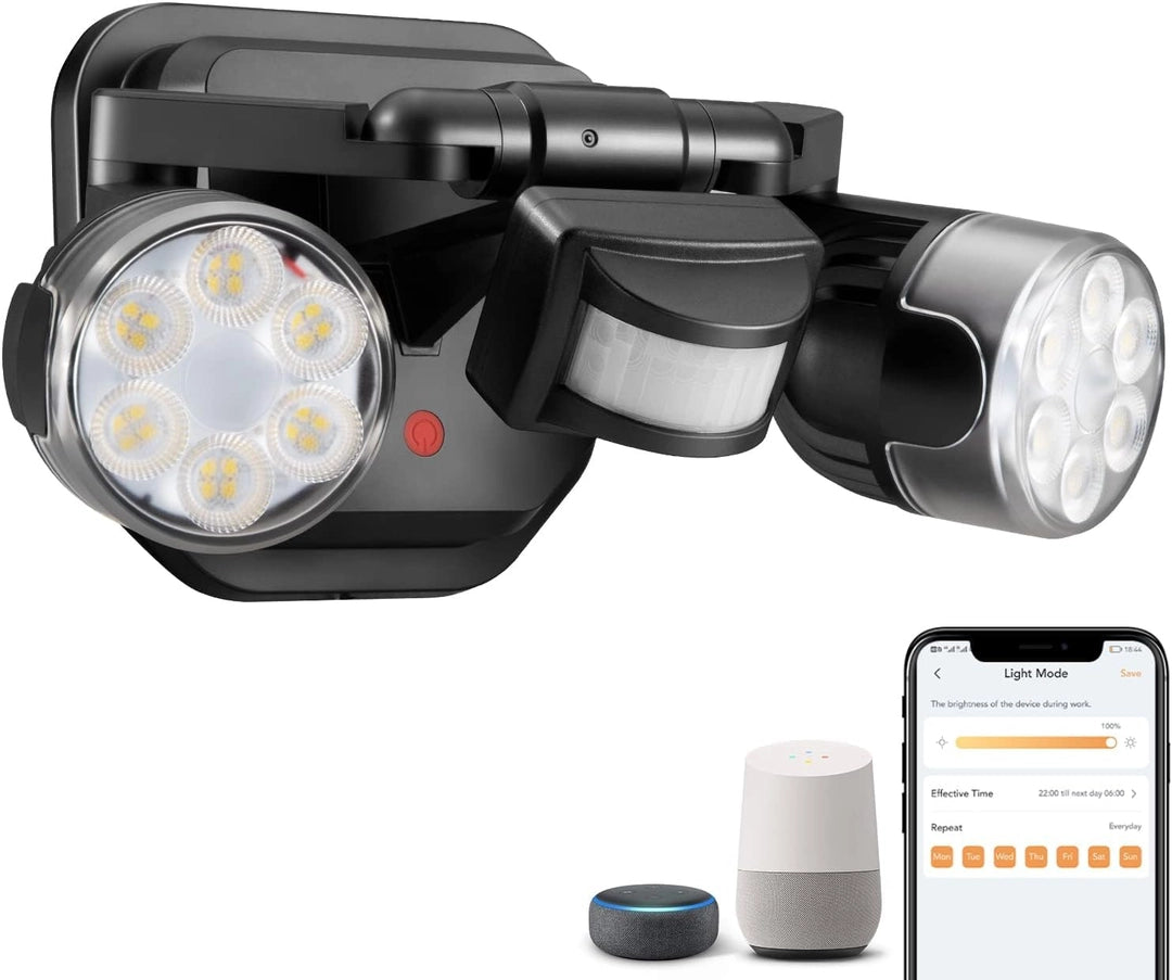Lampa reflektor LED z czujnikiem ruchu WiFi Alexa Google IP65 inteligentna lampa zewnętrzna