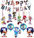 Zestaw Urodzinowych Balonów Sonic Balony Foliowe