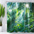 Zasłona prysznicowa tekstylna Zielony Krajobraz Dżungla Palmy Drzewa 180 x 200 cm