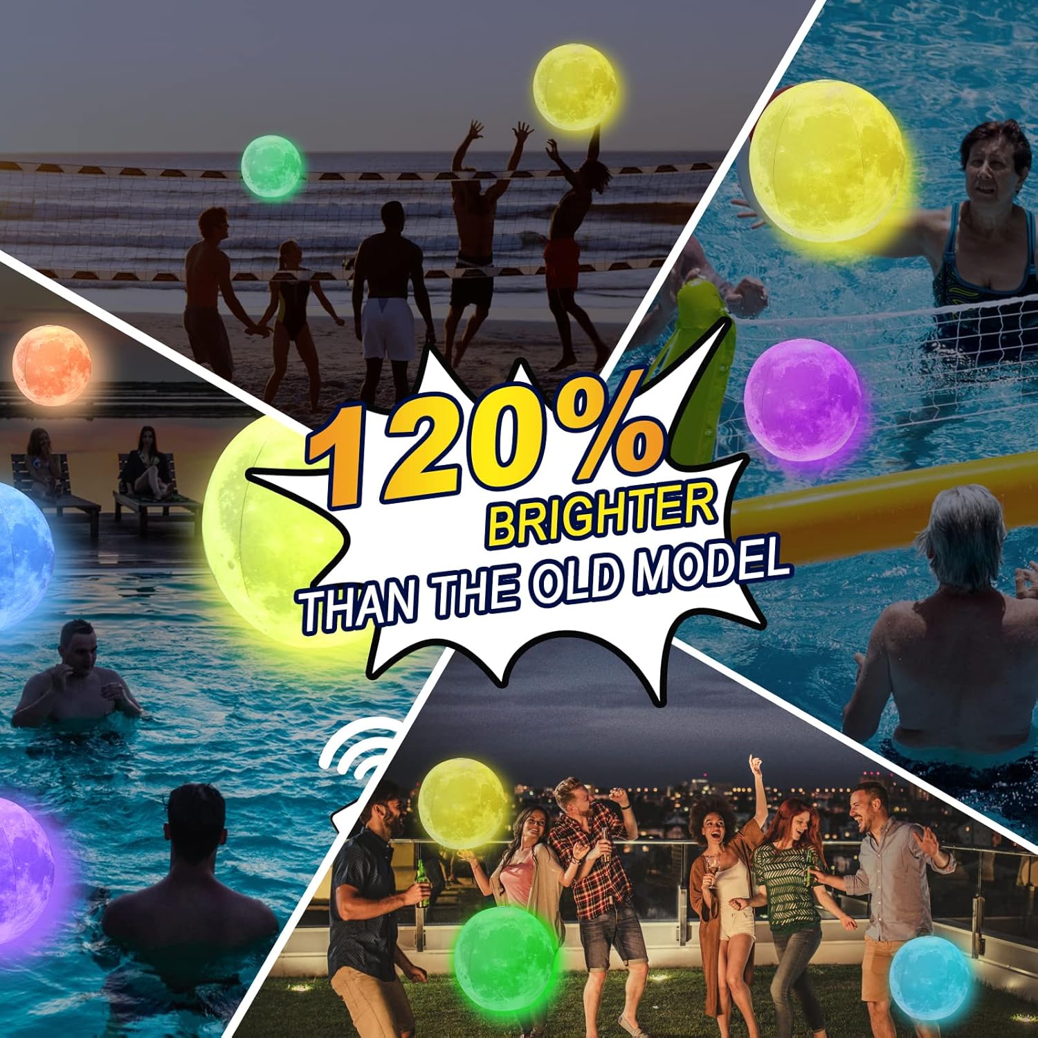 Piłka Plażowa Basenowa Świecąca LED 16 Kolorów Na Plażę Basen do Ogrodu