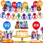 Zestaw Urodzinowy Imprezowy Rainbow Friends Balony Urodzinowe Baner Topery