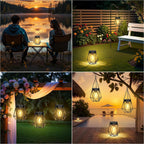 Lampiony Lampy solarne LED ogrodowe 2 szt. metalowe wiszące retro IP65