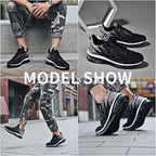 Buty sportowe męskie DO BIEGANIA czarno-białe z poduszką powietrzną siateczka lekkie AIR