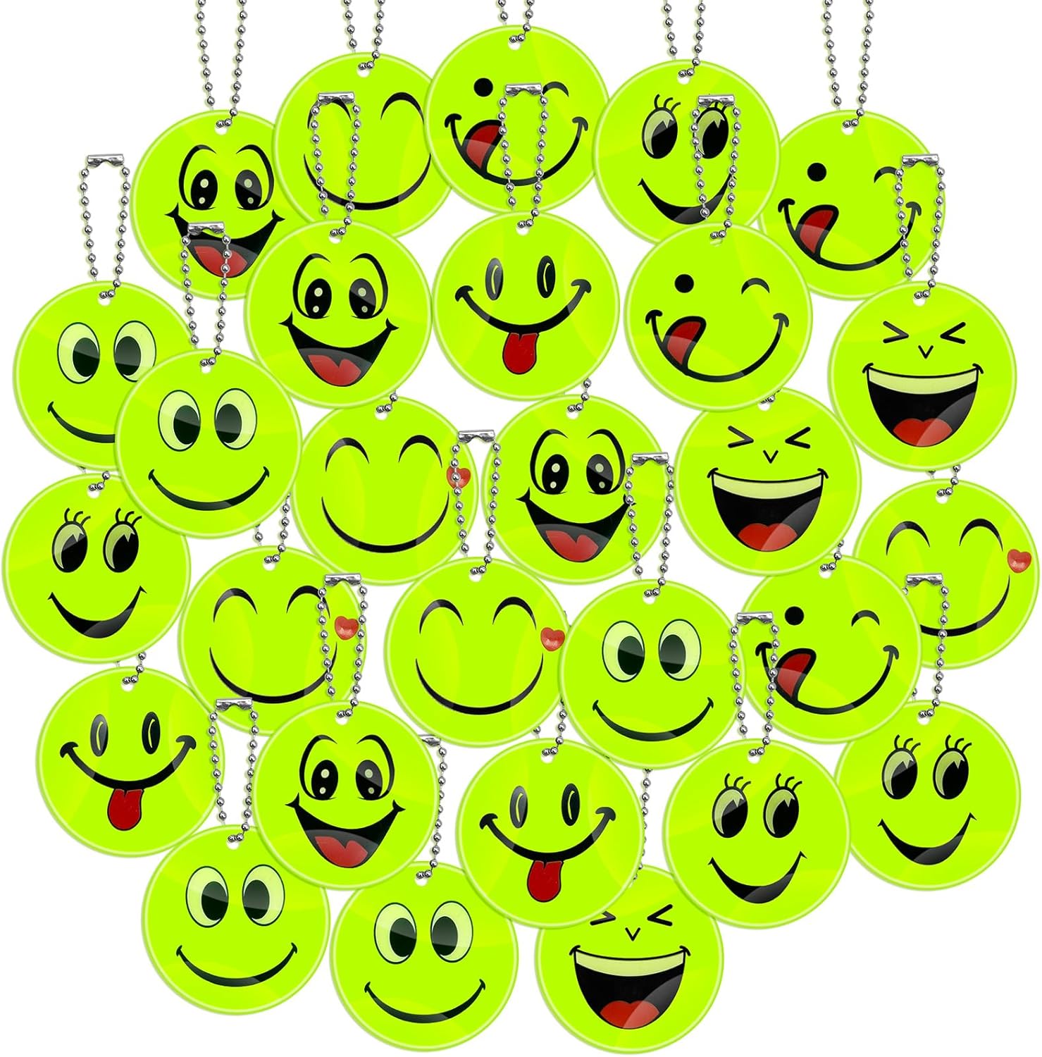 Zestaw Odblasków Odblaskowych Breloków Breloki Odblaskowe Kółka buźki 10szt Główne zdjęcie produktu