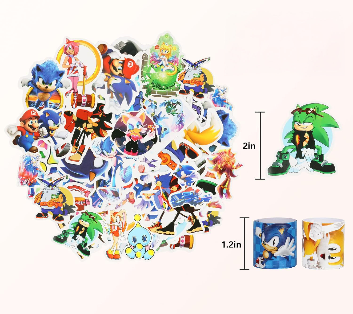 Zestaw Upominków Sonic bransoletek Snap On Upominki Bransoletki Naklejki dla dzieci na imprezy