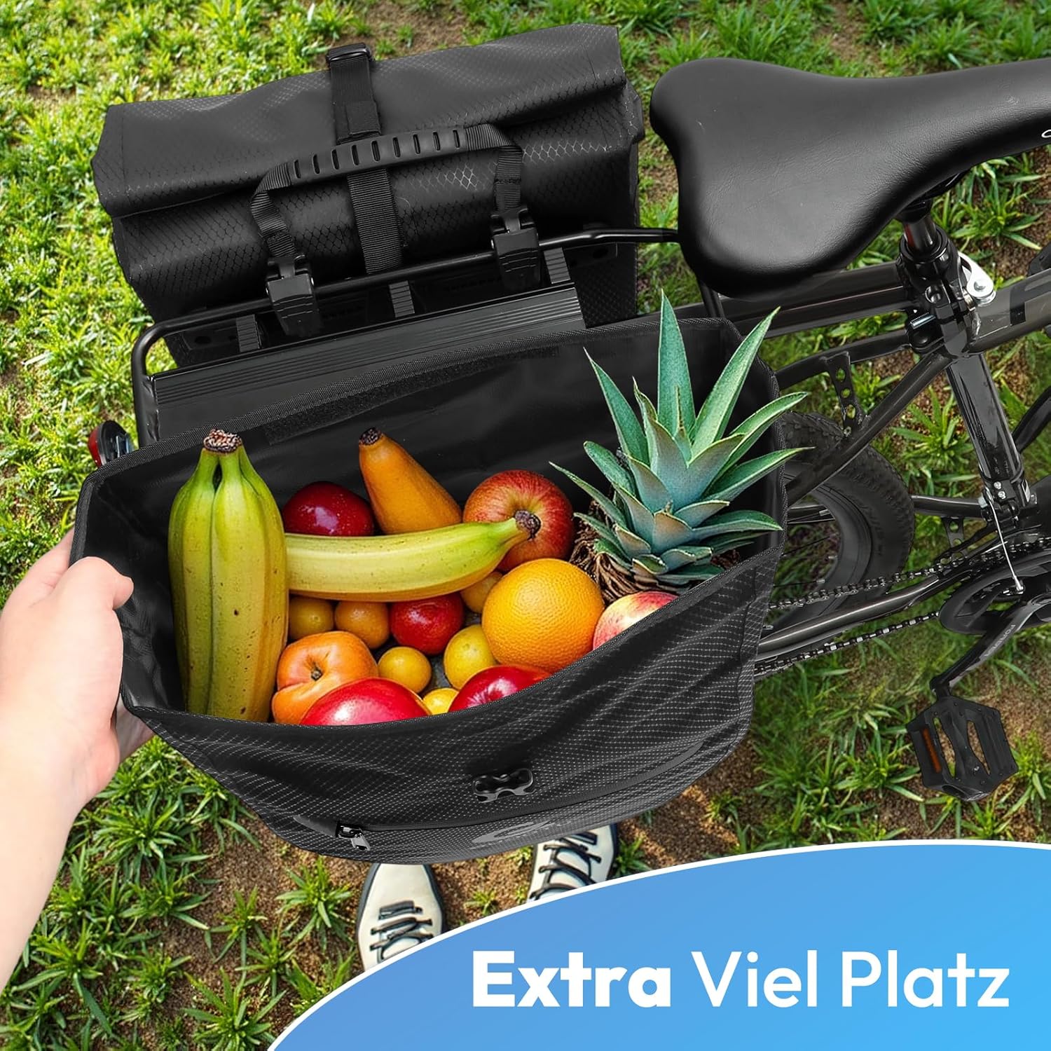 Zestaw 2 Toreb Rowerowych na Bagażnik 56L Wodoodporne Torby na Rower Sakwy 2x28L