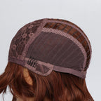 Peruka Krótki Bob Coplay Rudy Miedziany Kręcone włosy z grzywką do Ramion