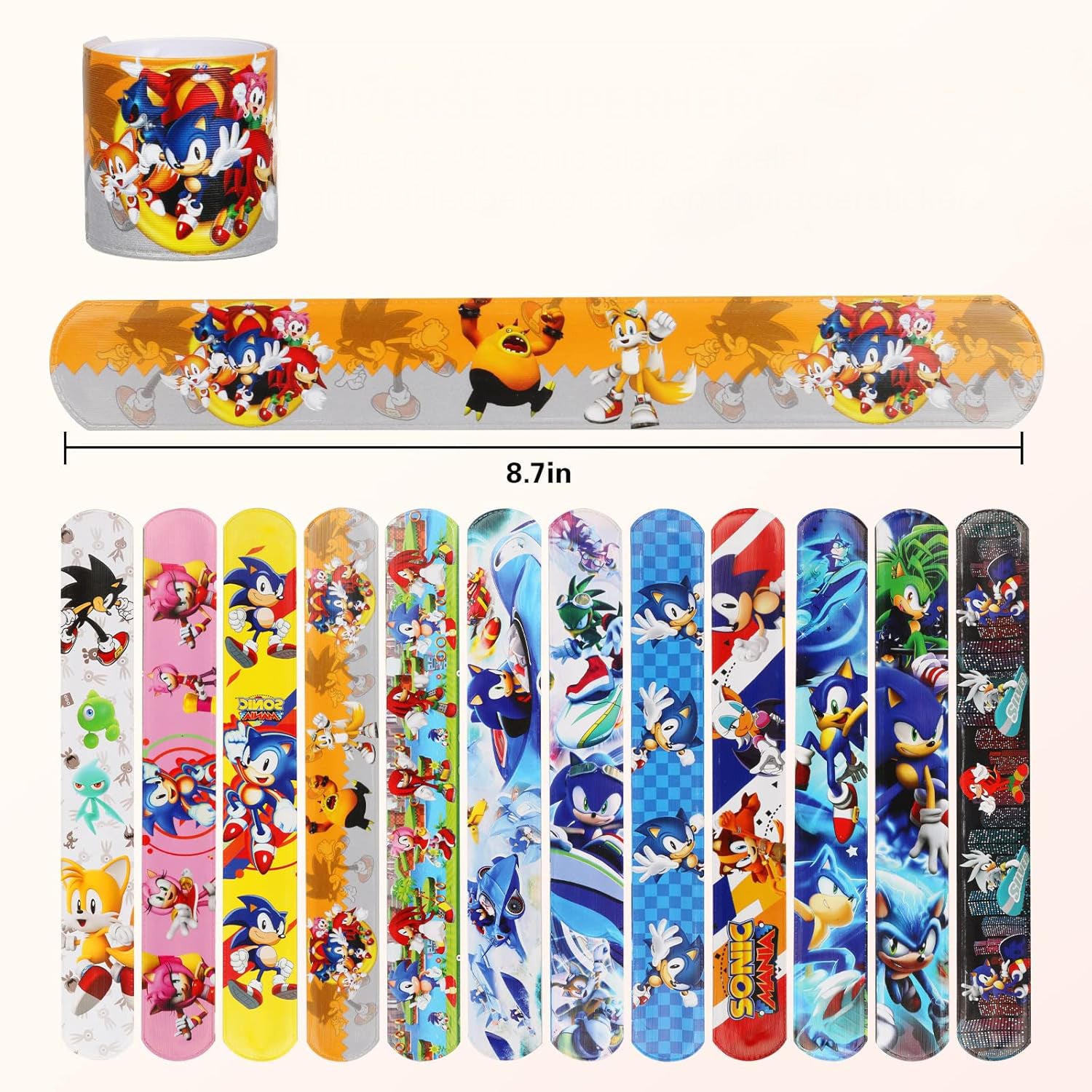 Zestaw Upominków Sonic bransoletek Snap On Upominki Bransoletki Naklejki dla dzieci na imprezy Drugie zdjęcie produktu