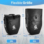 Zestaw 2 Toreb Rowerowych na Bagażnik 56L Wodoodporne Torby na Rower Sakwy 2x28L