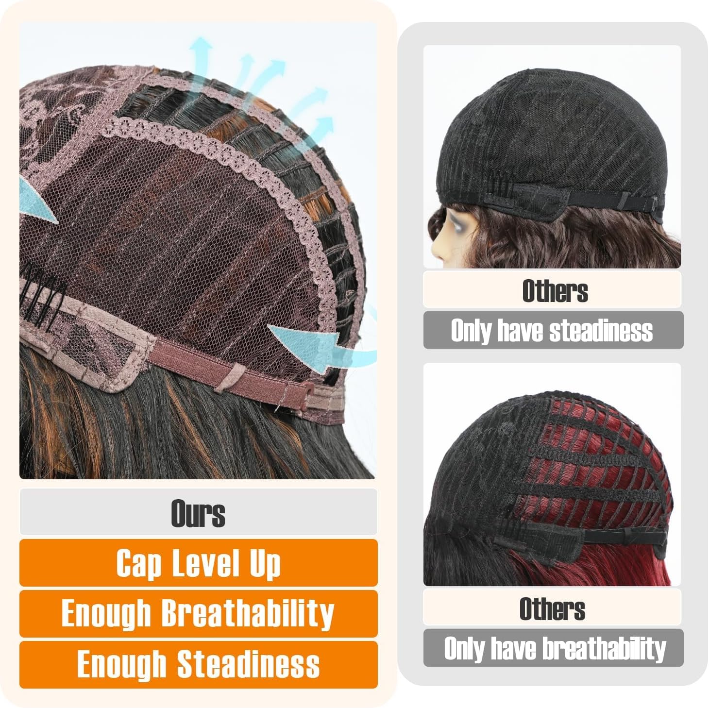 Peruka Brązowe Kręcone Włosy Do Ramion Naturalne Blond Pasemka Cosplay