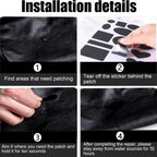 Łatki Samoprzylepne Wodoodporne Naszywki Czarne Uniwersalne Mix kształów