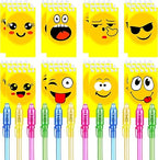 Zestaw Notesów UV Emoji + Magiczne Długopisy 8szt Świecące Sekretne
