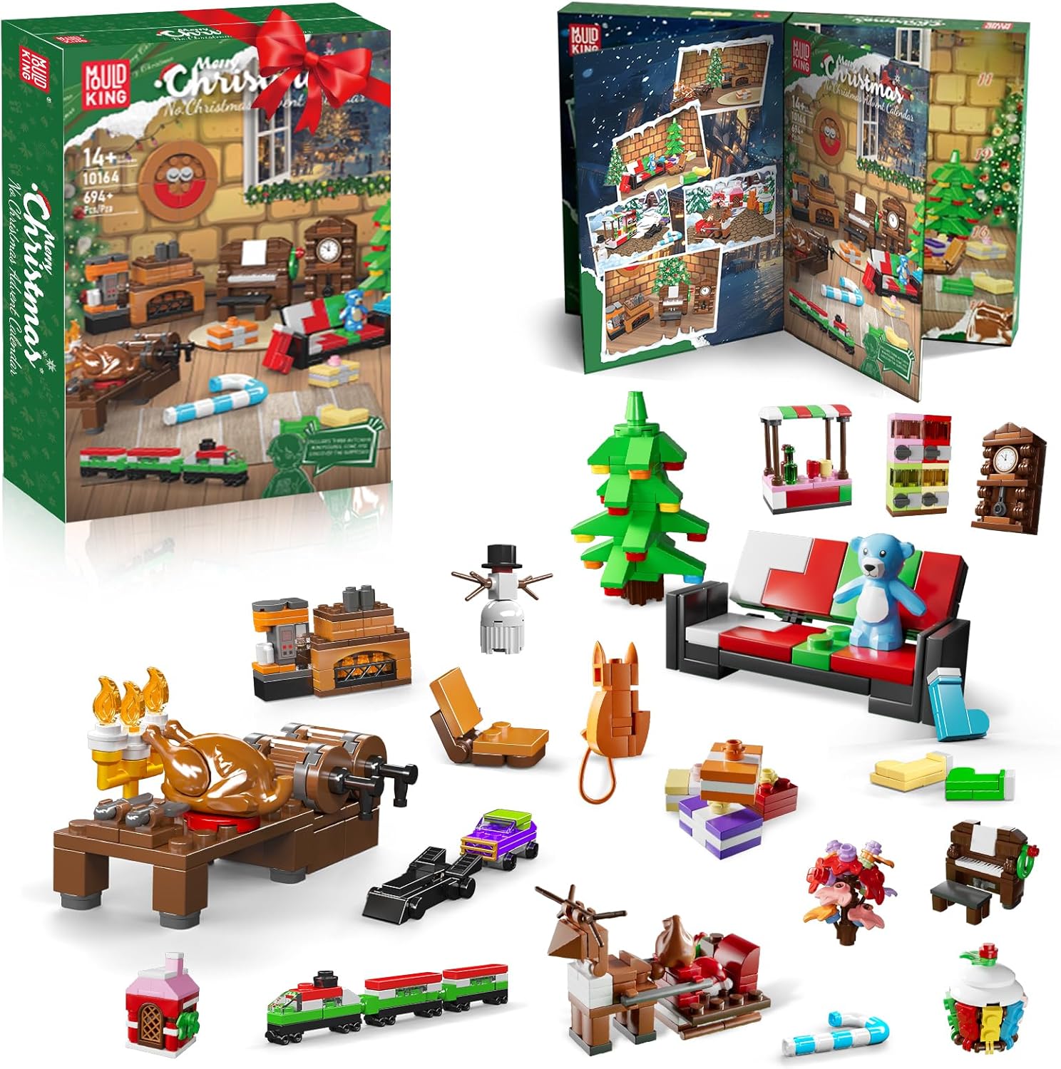 Kalendarz Adwentowy z Klockami Zabawkami dla Dzieci Idealny Prezent na Mikołajki Święta Główne zdjęcie produktu