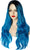 Peruka Niebieskie Długie Włosy Kręcone Bez Grzywki Ombre Cosplay Anime